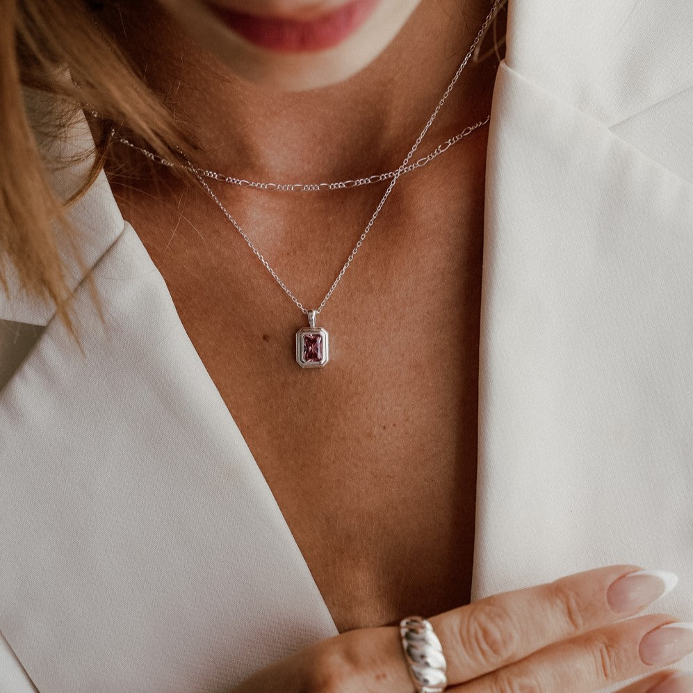 Rose Silver Necklace