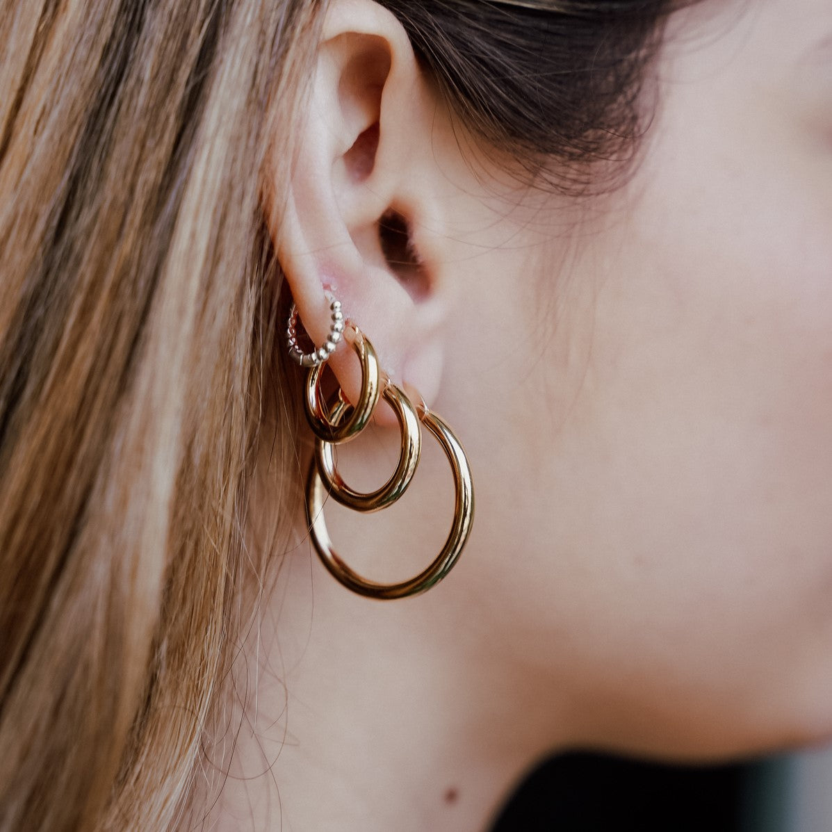 Lauren Gold Hoop Earrings (L)