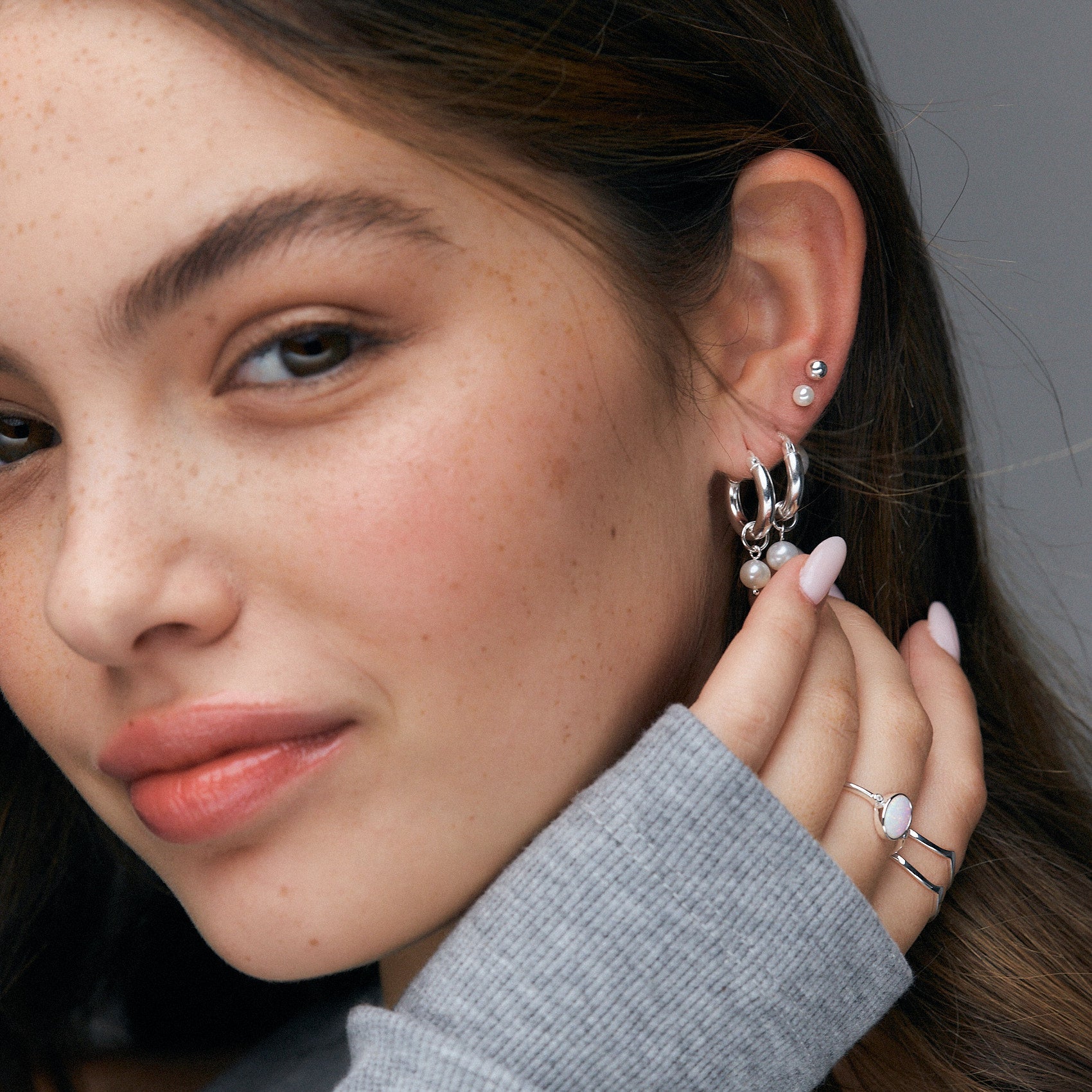 Helena Silver Earrings Set