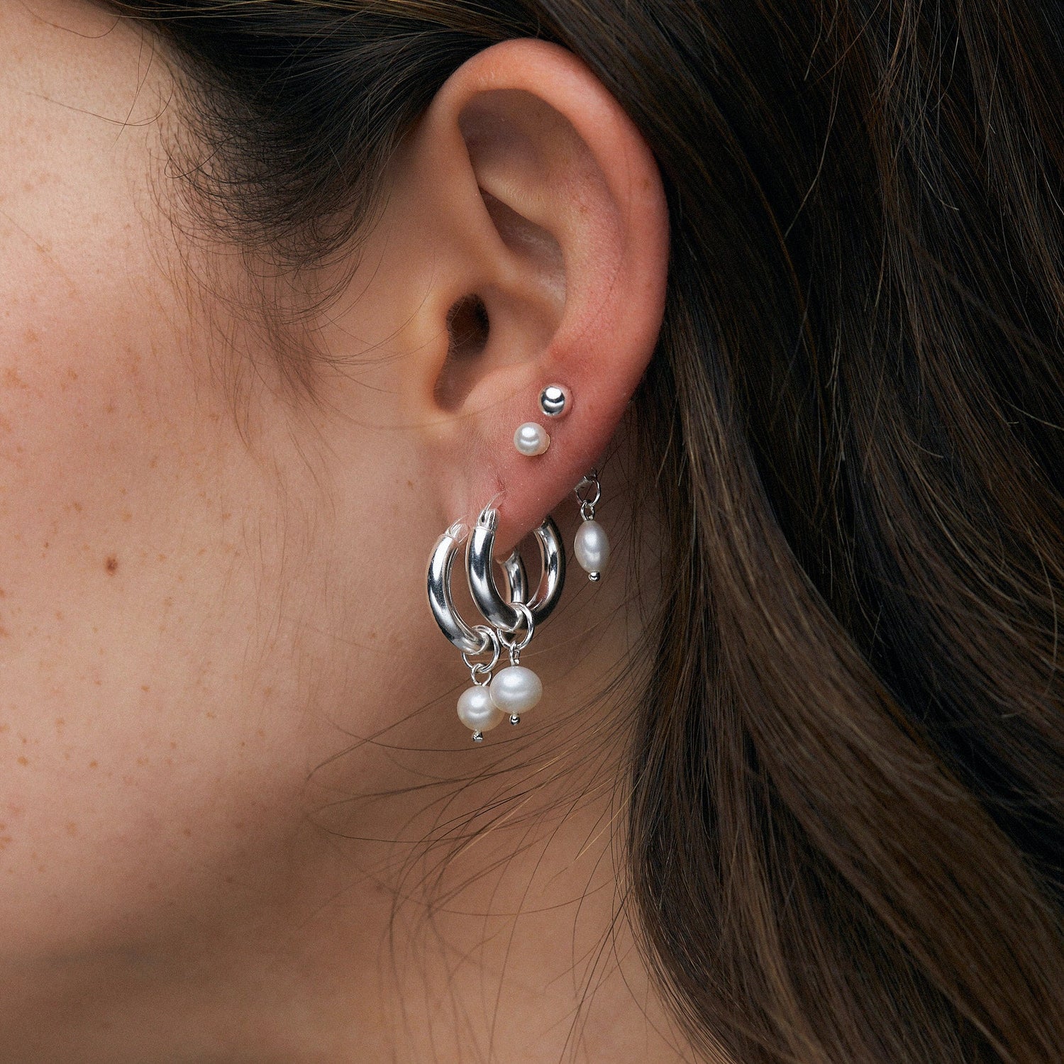 Helena Silver Earrings Set