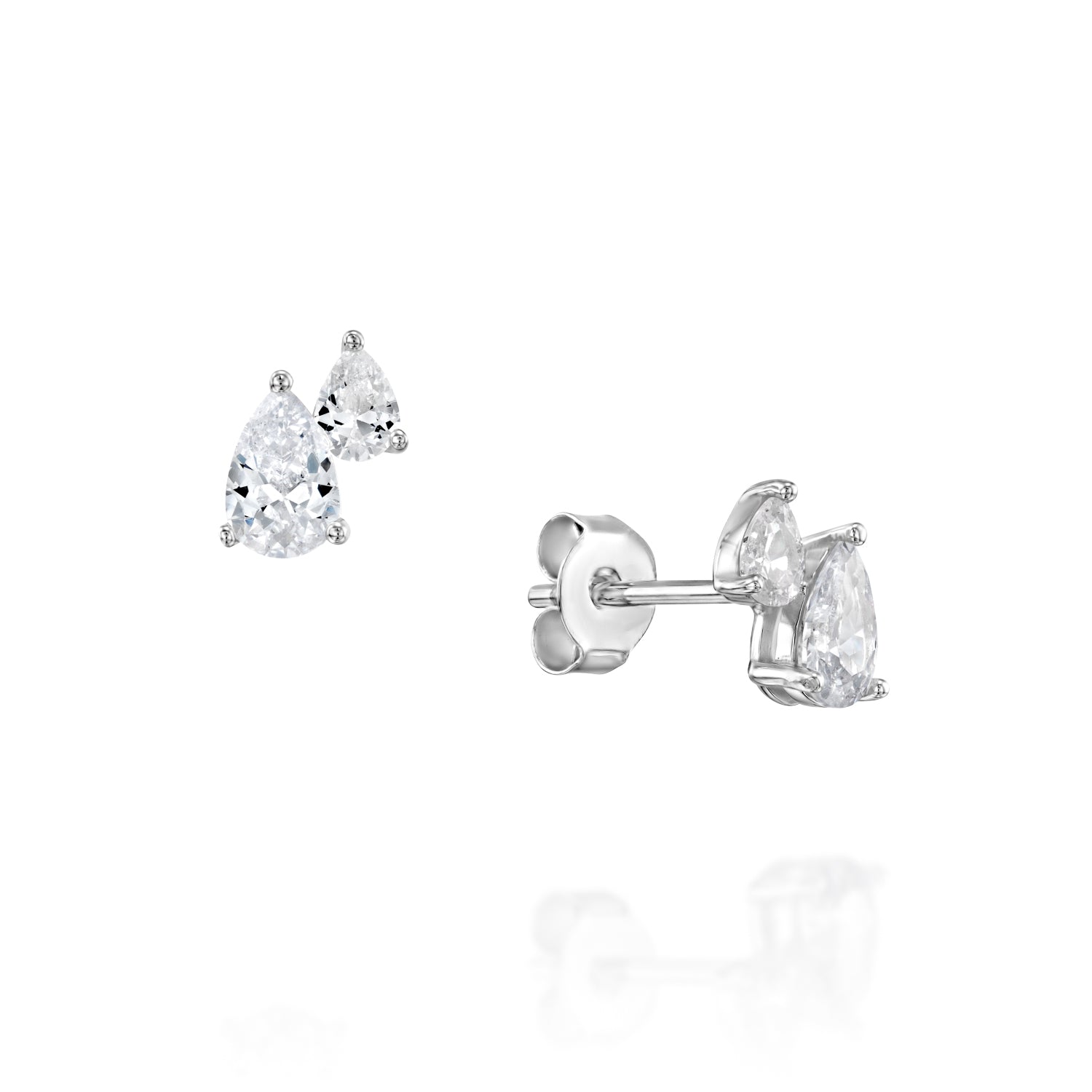 Snow Silver White Earrings